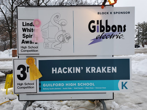 Guilford Students compete in annual Snow Sculpture Contest with Hackin Kraken