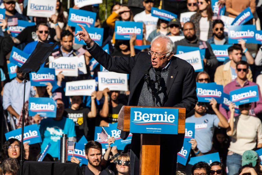 Bernie Sanders at a rally in Queens, New York. Credit: The New York Times