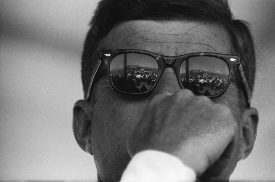 Former+President+John+F.+Kennedy+wearing+sunglasses+prior+to+a+speech.+Credit%3A+The+New+Yorker