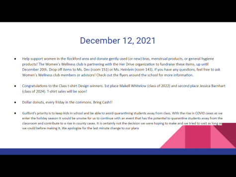 Announcements Dec 3, 2021