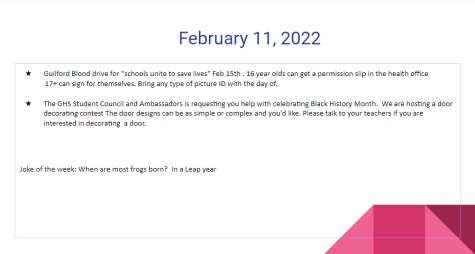 Announcements February 11, 2022