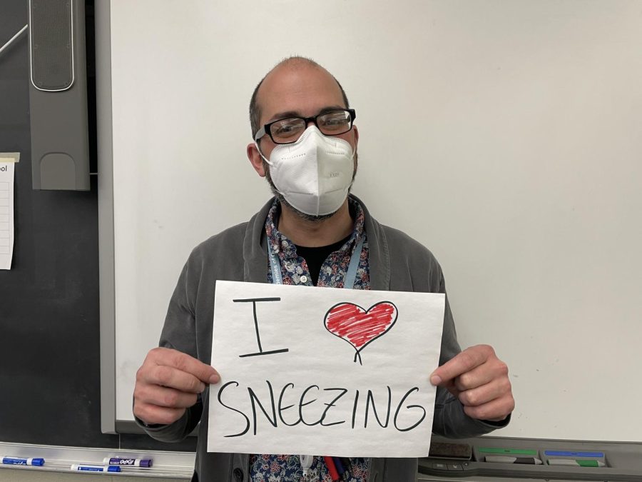 Mr. Nathan Kirschmann shows his love for sneezing