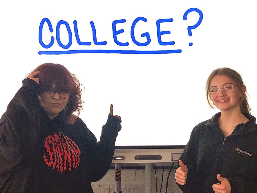 Avery Staaland and Abby Powlowski contemplate decisions about college.
