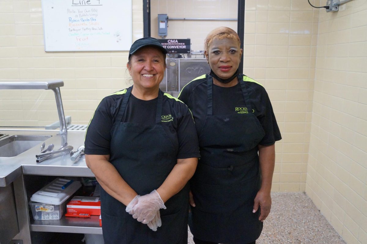 Ms. Josie Nara and Ms. Daisy Powell both enjoy serving food to GHS students.