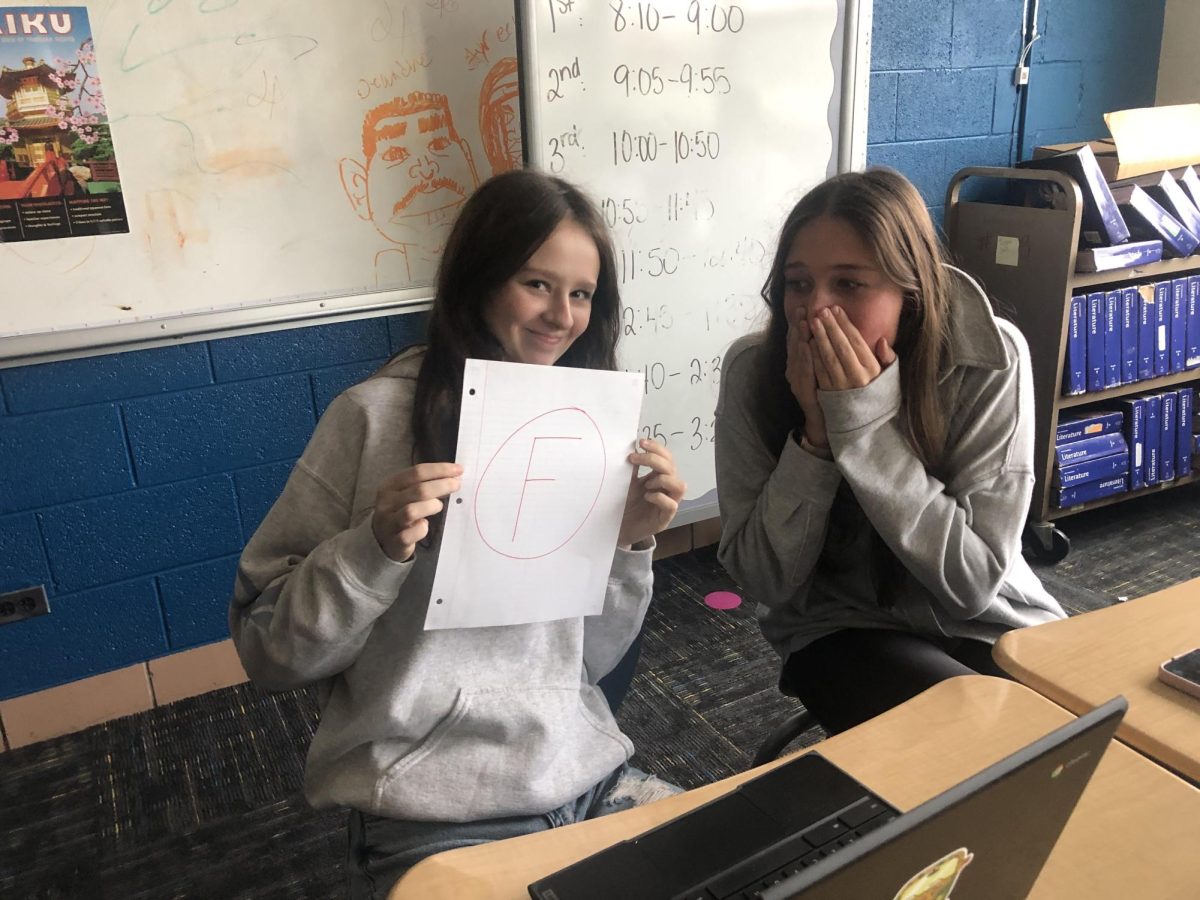 Amber Chance and Jaden Larson are baffled by Ambers grade.
