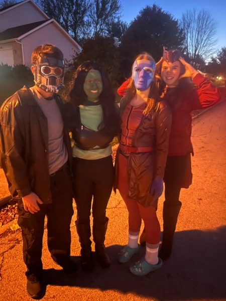 Kendall Hoang (12), Alania Nuemann (12), and Madison Nuemann (10) get ready for a night of trick or treating.