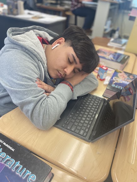 Jose Abrego Quinones catches up on the sleep he missed during daylight savings time